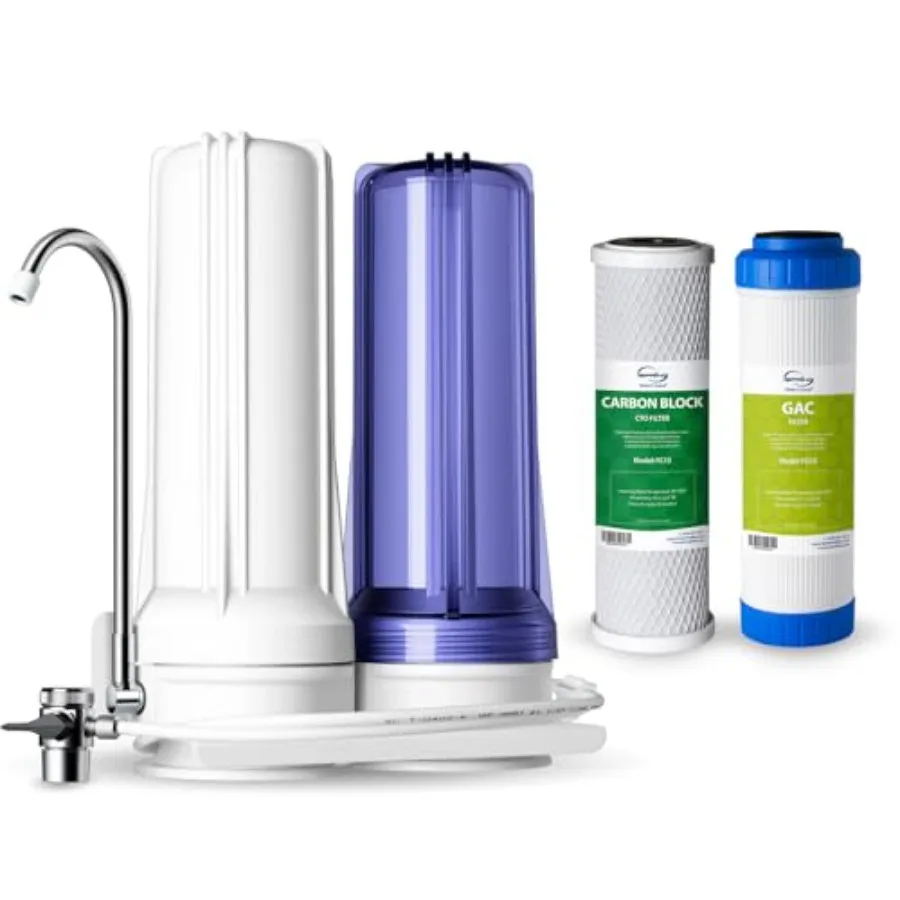 2-Stage Countertop Water Filter NSF/ANSI 58 Certified Reduces PFAS Chlorine Sediment Odor 8000 Gallons Up to 12 Months Easy Ins
2-Stage Countertop Water Filter NSF/ANSI 58 Certified Reduces PFAS Chlorine Sediment Odor 8000 Gallons Up to 12 Months Easy Ins