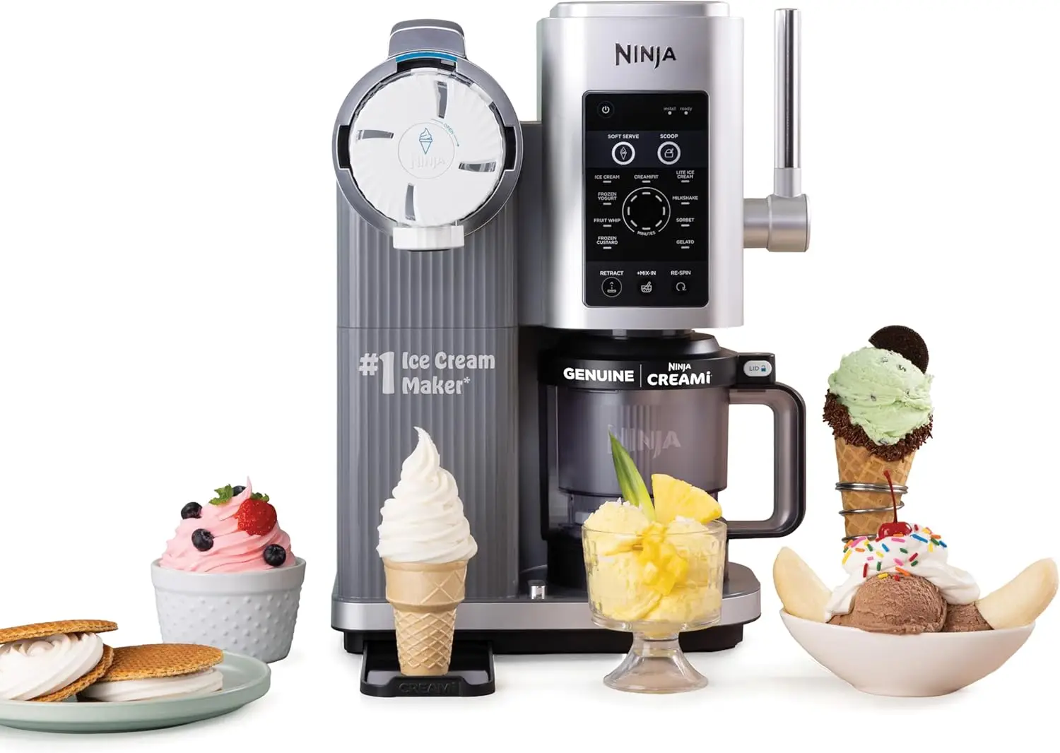 Ninja (Refurbished) Swirl by CREAMi Ice Cream and Soft Serve Maker, Sorbet, Milkshake, Frozen Yogurt, Low Calories Program
Ninja (Refurbished) Swirl by CREAMi Ice Cream and Soft Serve Maker, Sorbet, Milkshake, Frozen Yogurt, Low Calories Program