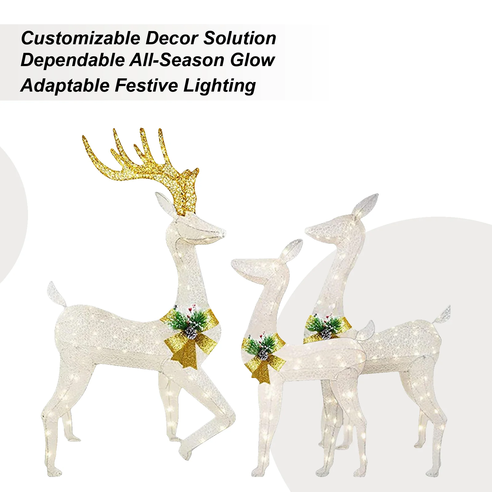 Светодиодный светильник для кольев северного оленя, 3 предмета, сезонный светодиодный декор для двора, освещающий кольцо с оленями, украшение для двора, сада, дорожки, патио, крыльца
Светодиодный светильник для кольев северного оленя, 3 предмета, сезонный светодиодный декор для двора, освещающий кольцо с оленями, украшение для двора, сада, дорожки, патио, крыльца