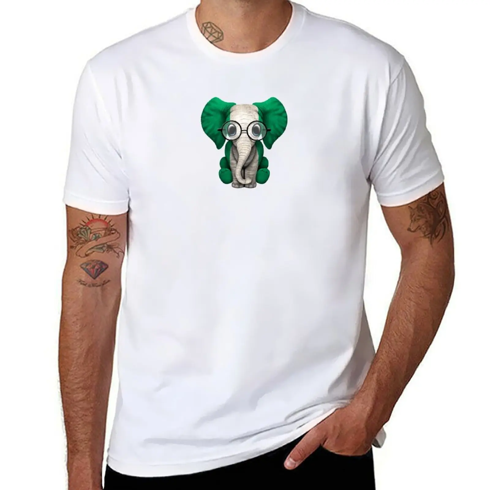 Baby Elephant with Glasses and Nigerian Flag T-Shirt man t shirt heavy cotton mens graphic t shirts T-Shirt
Baby Elephant with Glasses and Nigerian Flag T-Shirt man t shirt heavy cotton mens graphic t shirts T-Shirt