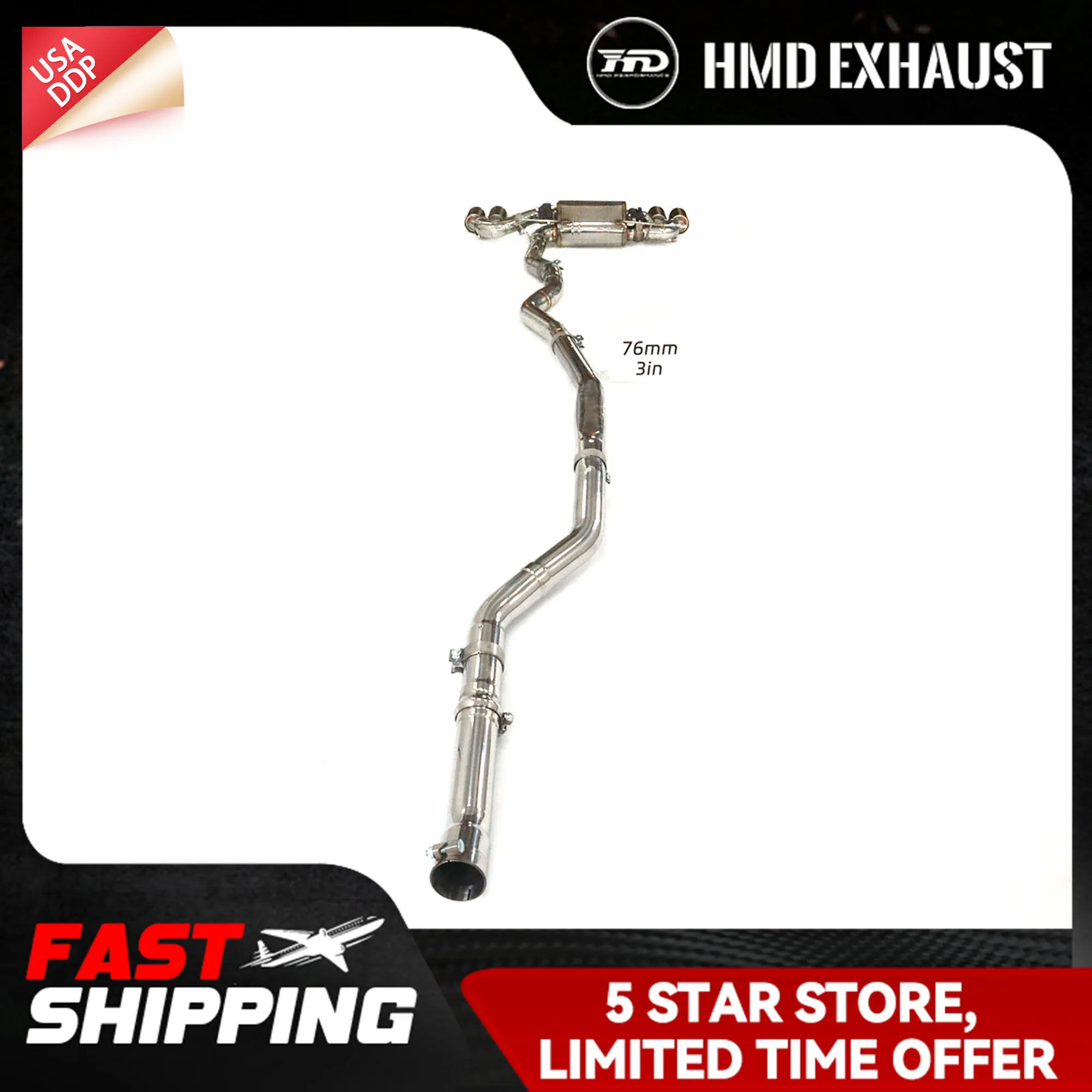 HMD High quality for BMW 340i F30 Catback Stainless steel High performance Electronic valves Exhaust system Tips
HMD High quality for BMW 340i F30 Catback Stainless steel High performance Electronic valves Exhaust system Tips