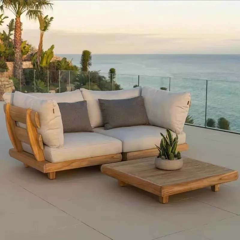 Outdoor teak sofa courtyard villa, open-air sofa combination bed outdoor garden, furniture
Outdoor teak sofa courtyard villa, open-air sofa combination bed outdoor garden, furniture