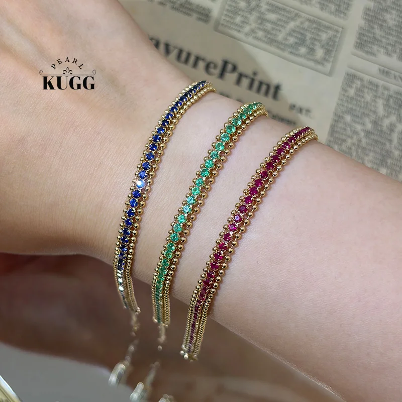 KUGG 100% 18K Yellow Gold Bracelet Vintage Lace Style Real Natural Emerald/Ruby/Sapphire Bracelet for Women High Party Jewelry
KUGG 100% 18K Yellow Gold Bracelet Vintage Lace Style Real Natural Emerald/Ruby/Sapphire Bracelet for Women High Party Jewelry