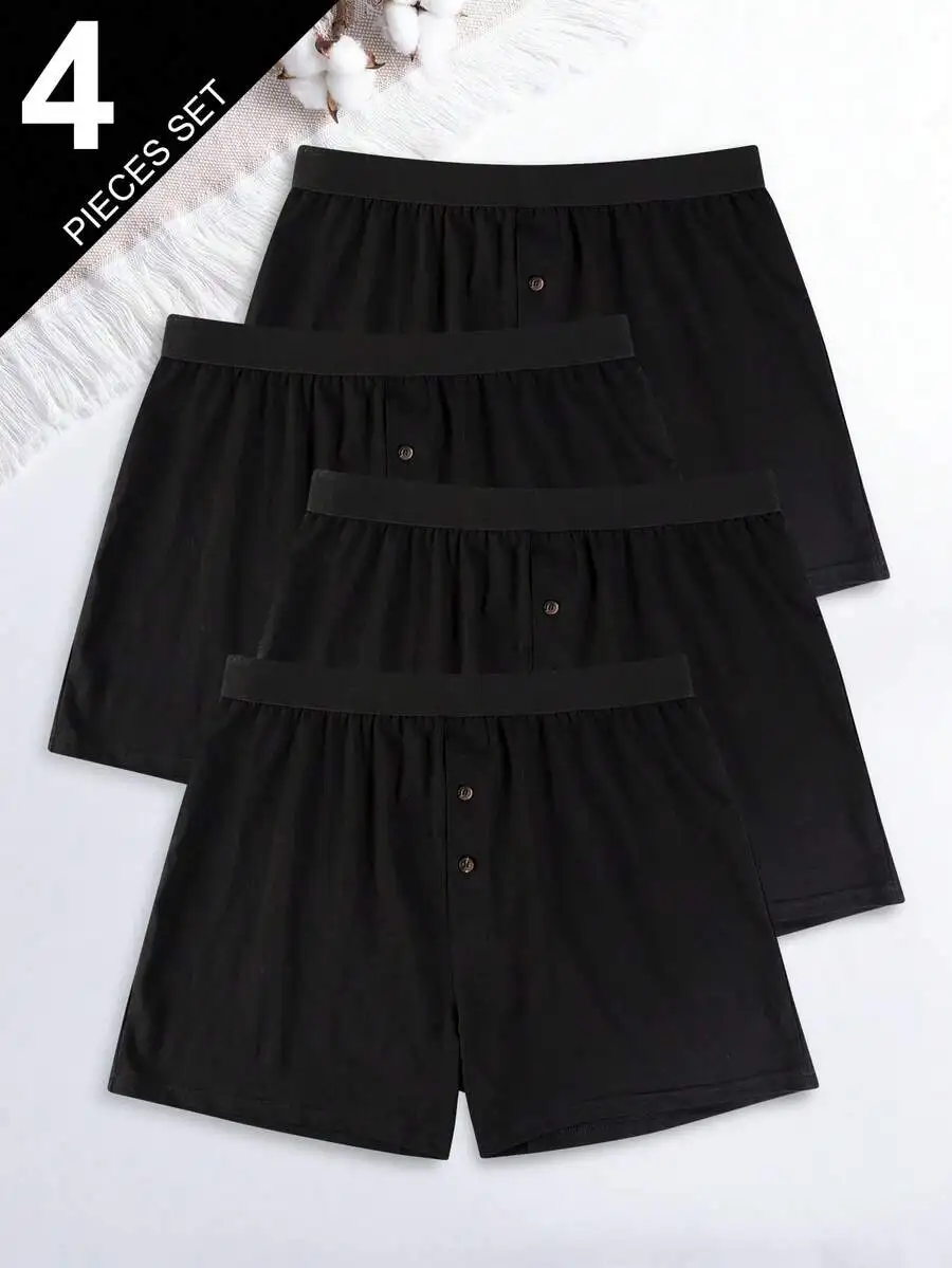 4 Pieces Mens Loose Fit Boxer Shorts Cotton Blend
4 Pieces Mens Loose Fit Boxer Shorts Cotton Blend