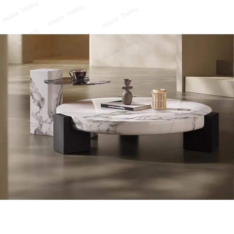 Marble creative coffee table moon stone Italian living room light luxury minimalist round coffee table combination
Marble creative coffee table moon stone Italian living room light luxury minimalist round coffee table combination