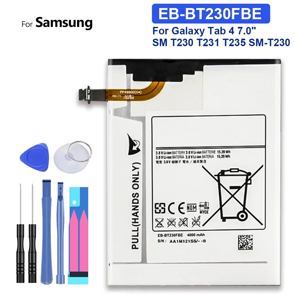 High-Efficiency EB-BT230FBE For Samsung Galaxy Tab 4 Nook T230 T231 T235 SM-T230 SM-T231 SM-T235 4000mAh Tablet Battery
High-Efficiency EB-BT230FBE For Samsung Galaxy Tab 4 Nook T230 T231 T235 SM-T230 SM-T231 SM-T235 4000mAh Tablet Battery