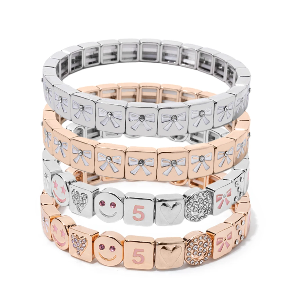 New Fashions Alloy Happy Face Couple Bracelets Golden Heart Bow Beads Rhinestone Bangle for Women 2025
New Fashions Alloy Happy Face Couple Bracelets Golden Heart Bow Beads Rhinestone Bangle for Women 2025