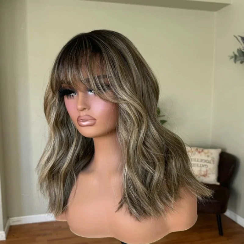 Ash Blonde Brown Wavy Wig With Bangs Middle Part Loose Wave Wigs Natural Looking Ombre Brown Synthetic Heat Resistant Fiber Wig
Ash Blonde Brown Wavy Wig With Bangs Middle Part Loose Wave Wigs Natural Looking Ombre Brown Synthetic Heat Resistant Fiber Wig