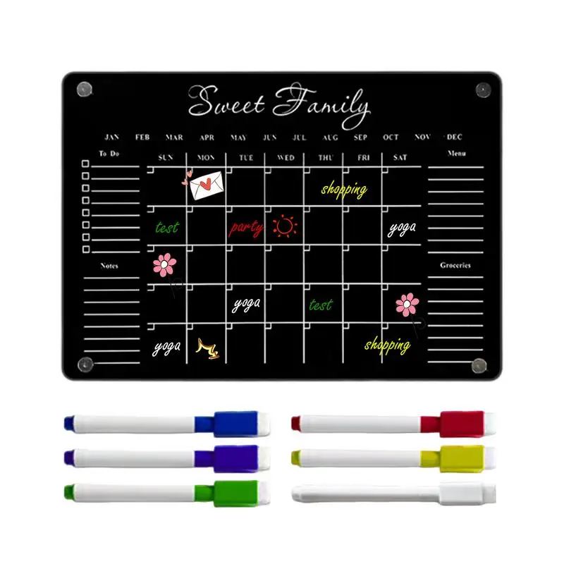 Magnetic Fridge Calendar Erasable Acrylic Notepads Reusable Transparent Dry Erase Board With 6 Erasable Markers For Kitchen
Magnetic Fridge Calendar Erasable Acrylic Notepads Reusable Transparent Dry Erase Board With 6 Erasable Markers For Kitchen