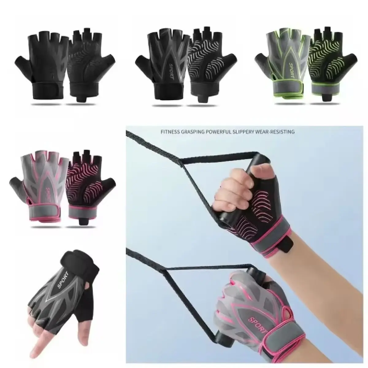 1 Pair Fingerless Fitness Gloves Anti-Skid High Elasticity Cycling Half Finger Gloves Breathable Soft Outdoor Sports Gloves
1 Pair Fingerless Fitness Gloves Anti-Skid High Elasticity Cycling Half Finger Gloves Breathable Soft Outdoor Sports Gloves