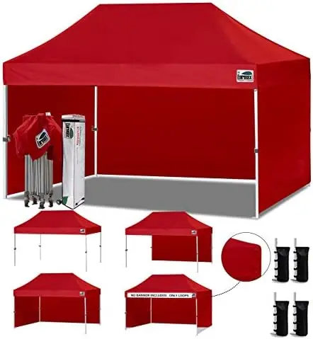 USA 10x15 Pop Up Canopy Tent,Commercial Tent with Patented No-Tip Rolling Bag,4 Zippered Removable Walls,UV & Water
USA 10x15 Pop Up Canopy Tent,Commercial Tent with Patented No-Tip Rolling Bag,4 Zippered Removable Walls,UV & Water