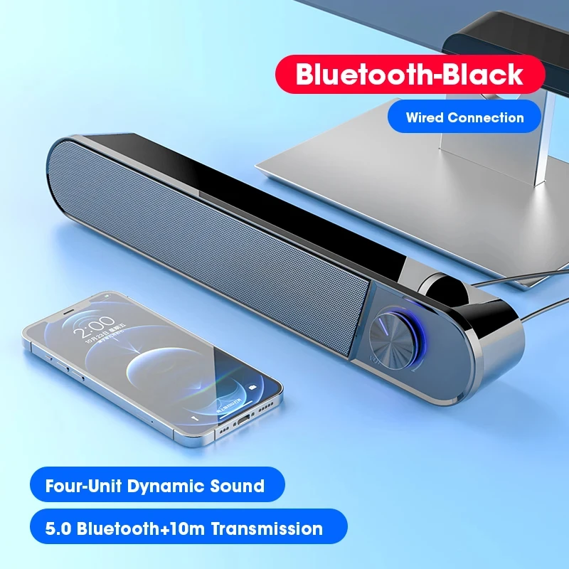Soundbar Wired Wireless Bluetooth USB Powered Speaker for PC TV Computer Laptop Gaming Home Theater Surround Sound System
Soundbar Wired Wireless Bluetooth USB Powered Speaker for PC TV Computer Laptop Gaming Home Theater Surround Sound System