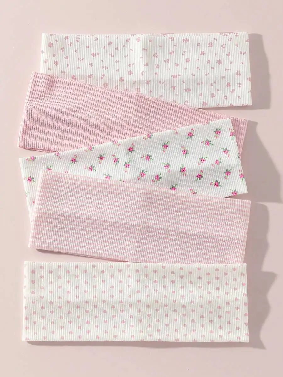 5pcs Women Soft Non-Slip Headbands Floral Stripe Heart Prints Elastic Hair Accessories Daily Wear
5pcs Women Soft Non-Slip Headbands Floral Stripe Heart Prints Elastic Hair Accessories Daily Wear
