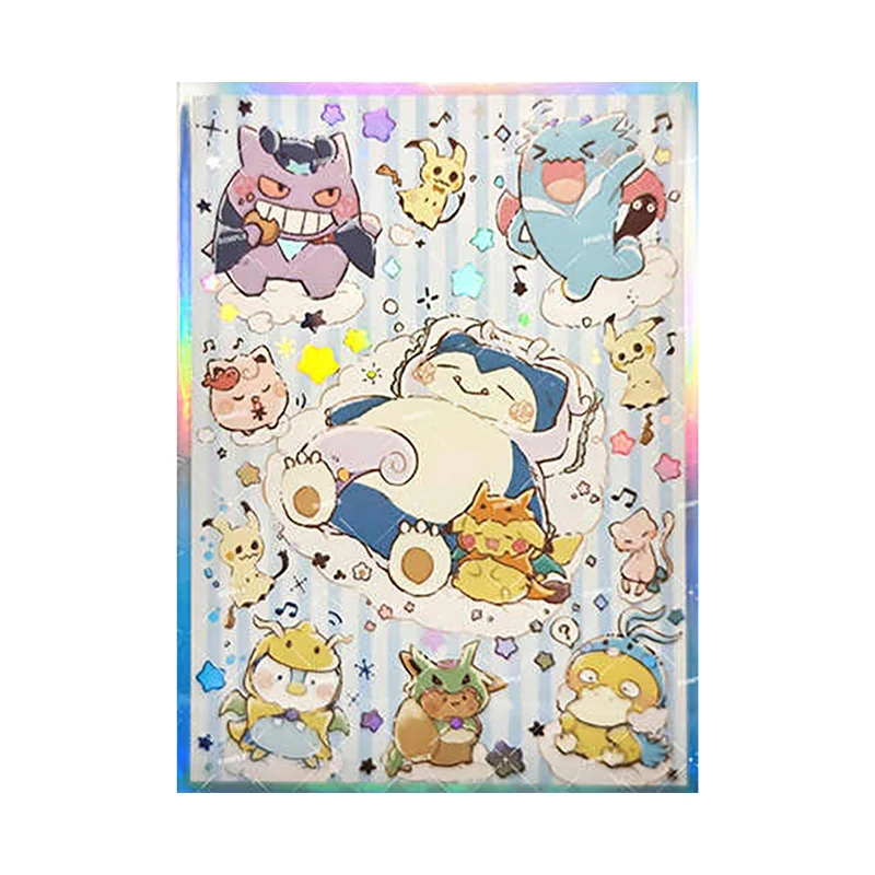 60pcs/set Eevee Pikachu Gengar Mimikyu Snorlax Flash Card Sleeve PTCG Anime Game Collection Card Protective Cover Gift 66*91mm 
60pcs/set Eevee Pikachu Gengar Mimikyu Snorlax Flash Card Sleeve PTCG Anime Game Collection Card Protective Cover Gift 66*91mm