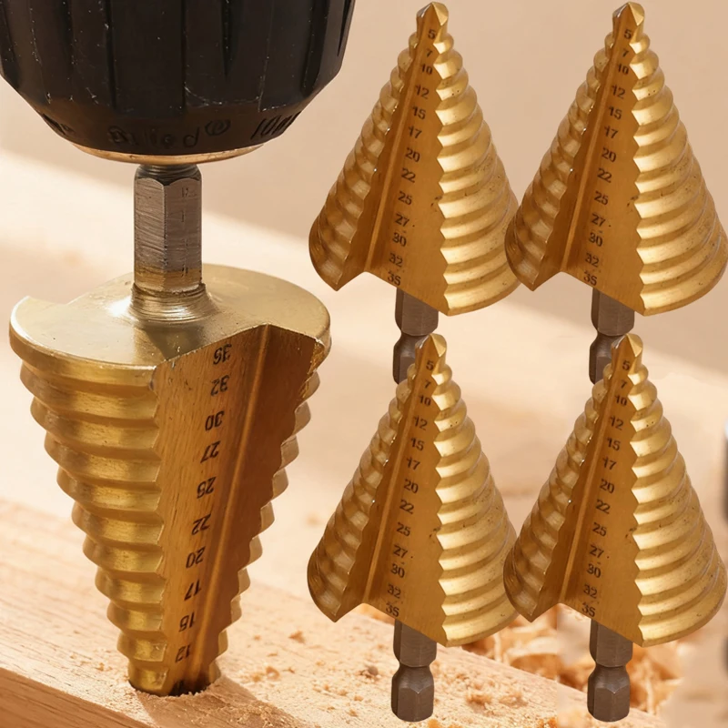 Шестиугольное ступенчатое сверло с прямой канавкой HSS, конические сверла с титановым покрытием для пластика, дерева, металла, сверление отверстий, электроинструменты
Шестиугольное ступенчатое сверло с прямой канавкой HSS, конические сверла с титановым покрытием для пластика, дерева, металла, сверление отверстий, электроинструменты