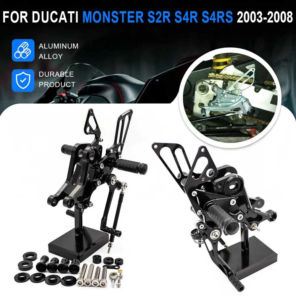 For Ducati Monster S2R S4R S4RS 2003-2008 2007 2006 2005 2004 Adjustable Motorcycle Foot Peg Pedal Footrest Rearsets Gear Shift
For Ducati Monster S2R S4R S4RS 2003-2008 2007 2006 2005 2004 Adjustable Motorcycle Foot Peg Pedal Footrest Rearsets Gear Shift
