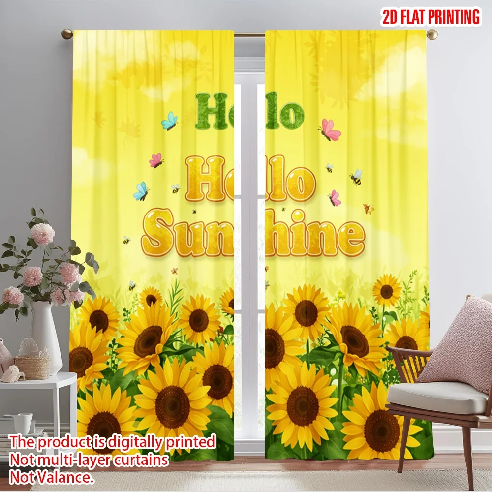 2pcs 2D flat printing Drapes Hello Sunshine Sunflowers Butterflies Polyester Without Electricity Seasonal Party & Holiday Decor
2pcs 2D flat printing Drapes Hello Sunshine Sunflowers Butterflies Polyester Without Electricity Seasonal Party & Holiday Decor