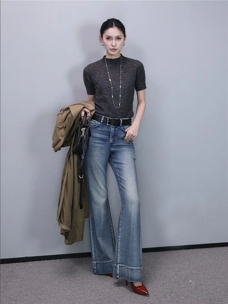 Джинсы-клеш с высокой талией, облегающие, в американском ретро-стиле, из хлопка, стрейч, на молнии, для женщин, весна-лето...
Джинсы-клеш с высокой талией, облегающие, в американском ретро-стиле, из хлопка, стрейч, на молнии, для женщин, весна-лето...