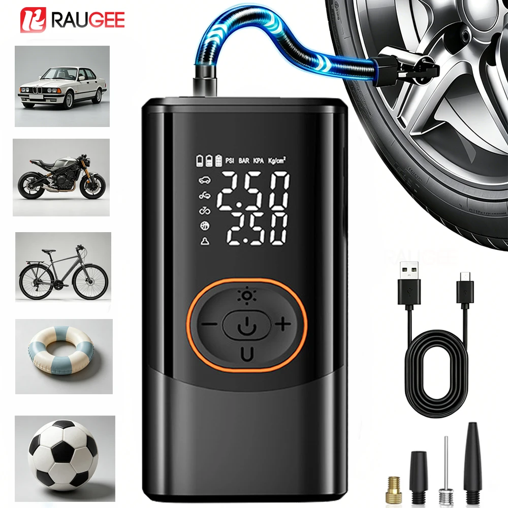 Tire Inflator Portable Air Compressor Cordless Car Tire Air Pump with Digital Portable Mini Air Pump for Car Motor Bike Football
Tire Inflator Portable Air Compressor Cordless Car Tire Air Pump with Digital Portable Mini Air Pump for Car Motor Bike Football