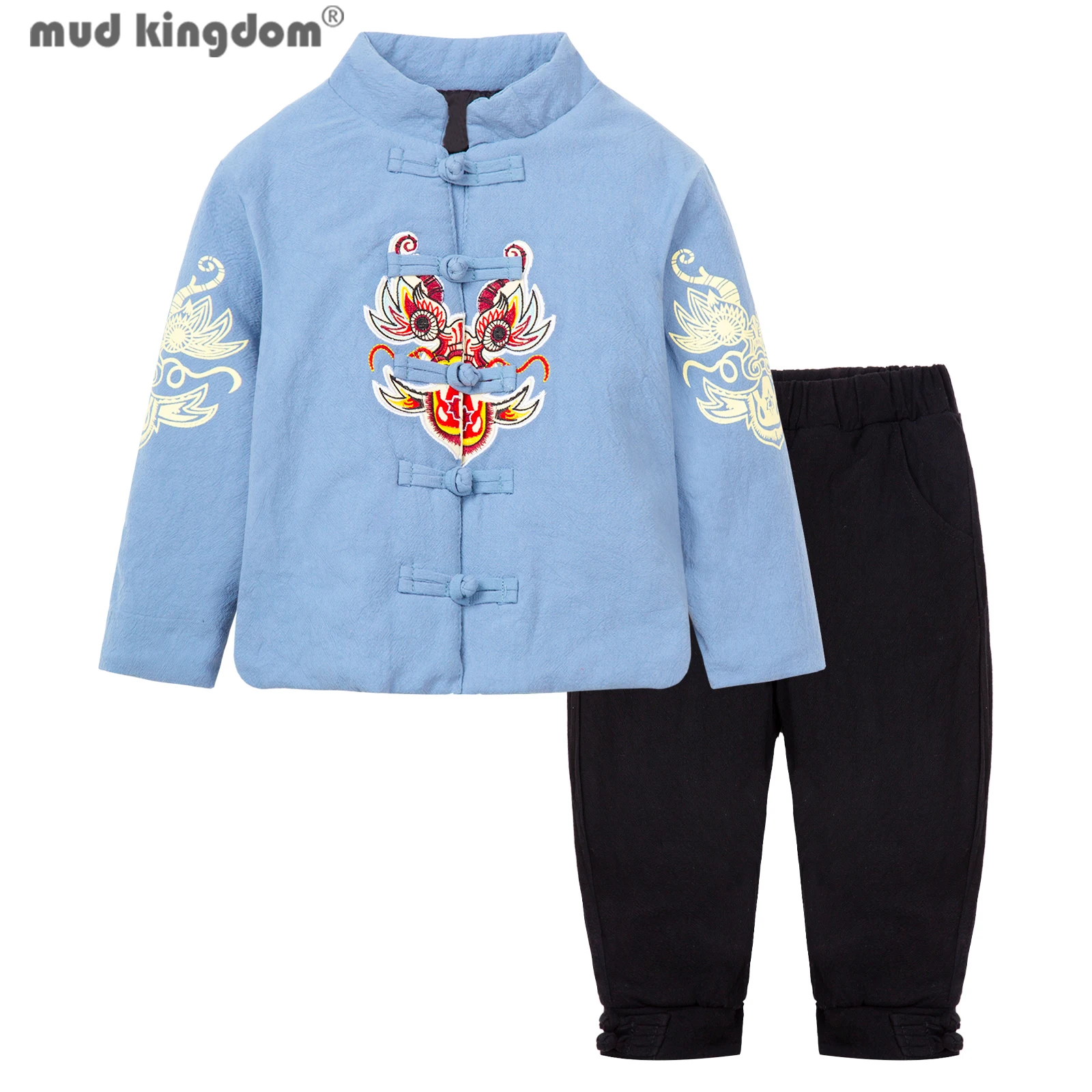 Mudkingdom Boys Chinese Traditional Outfit Kids Fleece Lined Tang Suit Chinese New Year Warm Thickening Jackets and Pants Set
Mudkingdom Boys Chinese Traditional Outfit Kids Fleece Lined Tang Suit Chinese New Year Warm Thickening Jackets and Pants Set