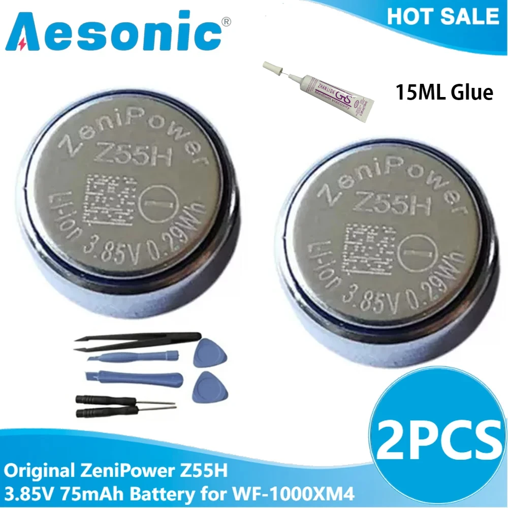 Оригинальный аккумулятор ZeniPower Z55H 3,85 В 75 мАч для SONY WF-1000XM4 1000XM4 XM4, Bluetooth-наушники, гарнитура, батарея, 2 шт.
Оригинальный аккумулятор ZeniPower Z55H 3,85 В 75 мАч для SONY WF-1000XM4 1000XM4 XM4, Bluetooth-наушники, гарнитура, батарея, 2 шт.