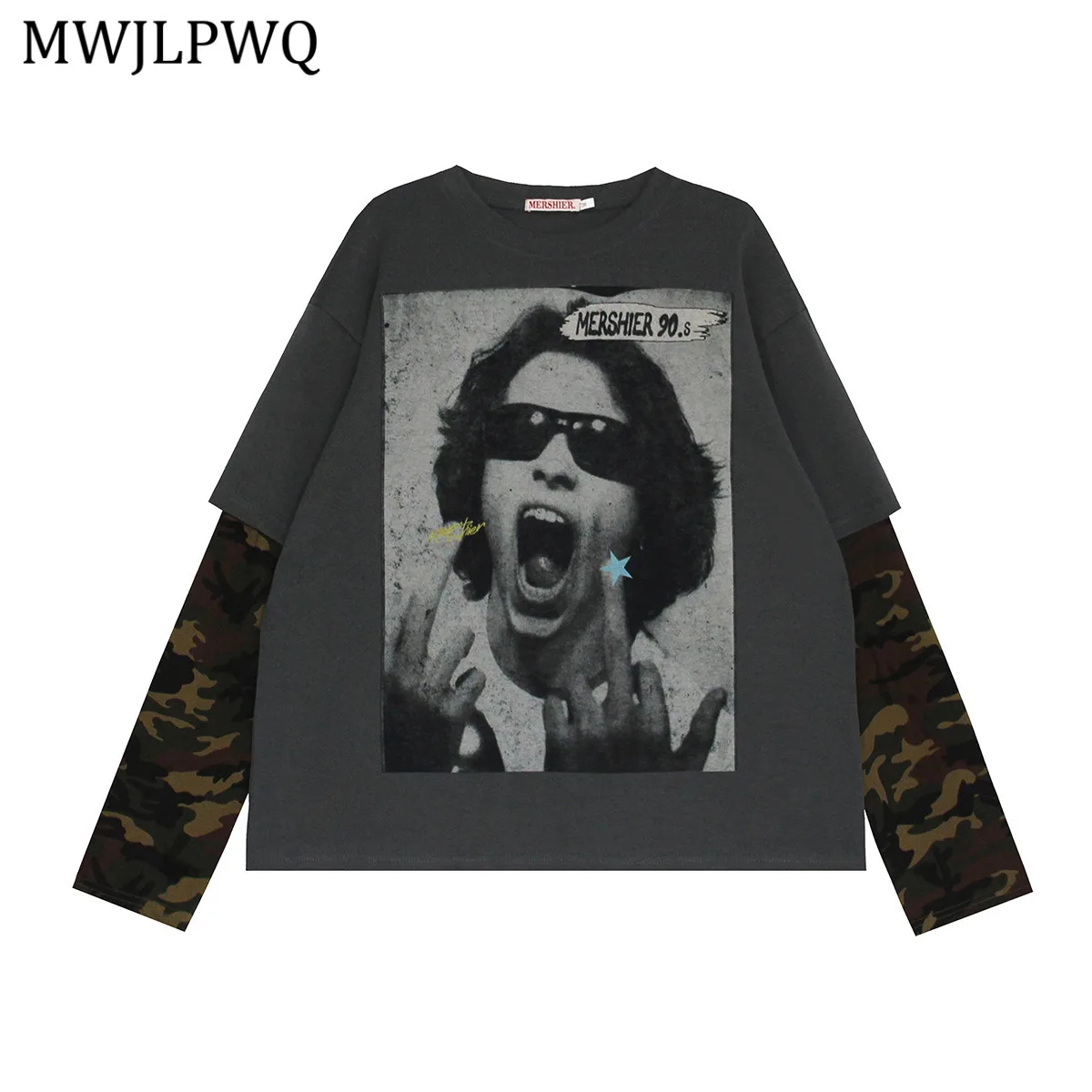MWJLPWQ Men's 2025 Autumn American Street Printed Hip-hop T-shirt Trendy Fake Two-piece Camouflage Long Sleeve Casual Tops 20922
MWJLPWQ Men's 2025 Autumn American Street Printed Hip-hop T-shirt Trendy Fake Two-piece Camouflage Long Sleeve Casual Tops 20922