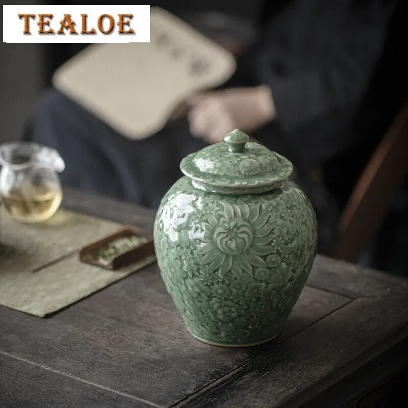 2150ml Handmade Relief Flower Celadon Tea Box Organizer Elegant Moisture-proof Storage Tank Box Containers Tea Caddy Tableware
2150ml Handmade Relief Flower Celadon Tea Box Organizer Elegant Moisture-proof Storage Tank Box Containers Tea Caddy Tableware