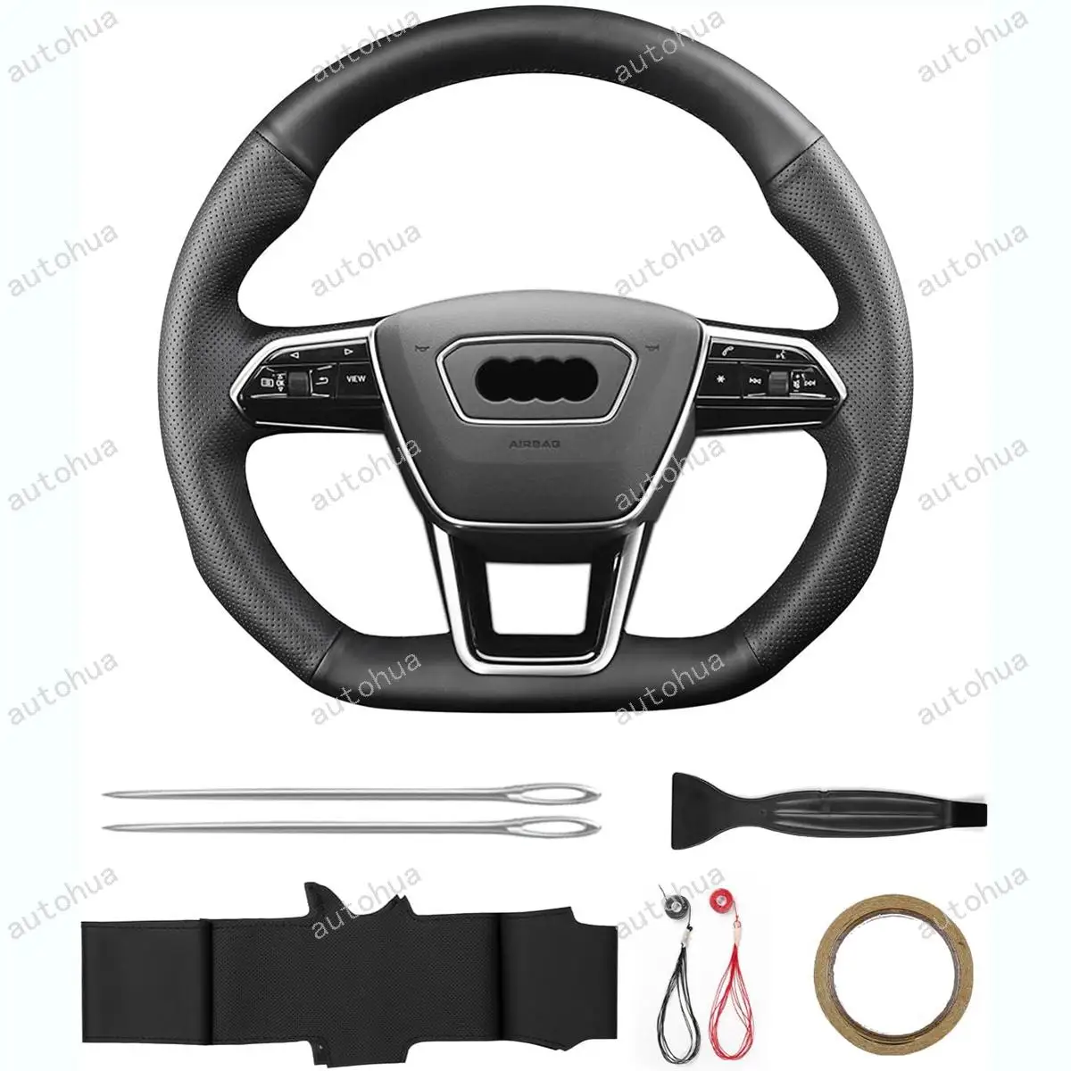 HandStitched Steering Wheel Cover for Audi 2022 e-tron GT Quattro RS e-tron GT/2021 e-tron S/2020 S7 Sportback TDI S6
HandStitched Steering Wheel Cover for Audi 2022 e-tron GT Quattro RS e-tron GT/2021 e-tron S/2020 S7 Sportback TDI S6