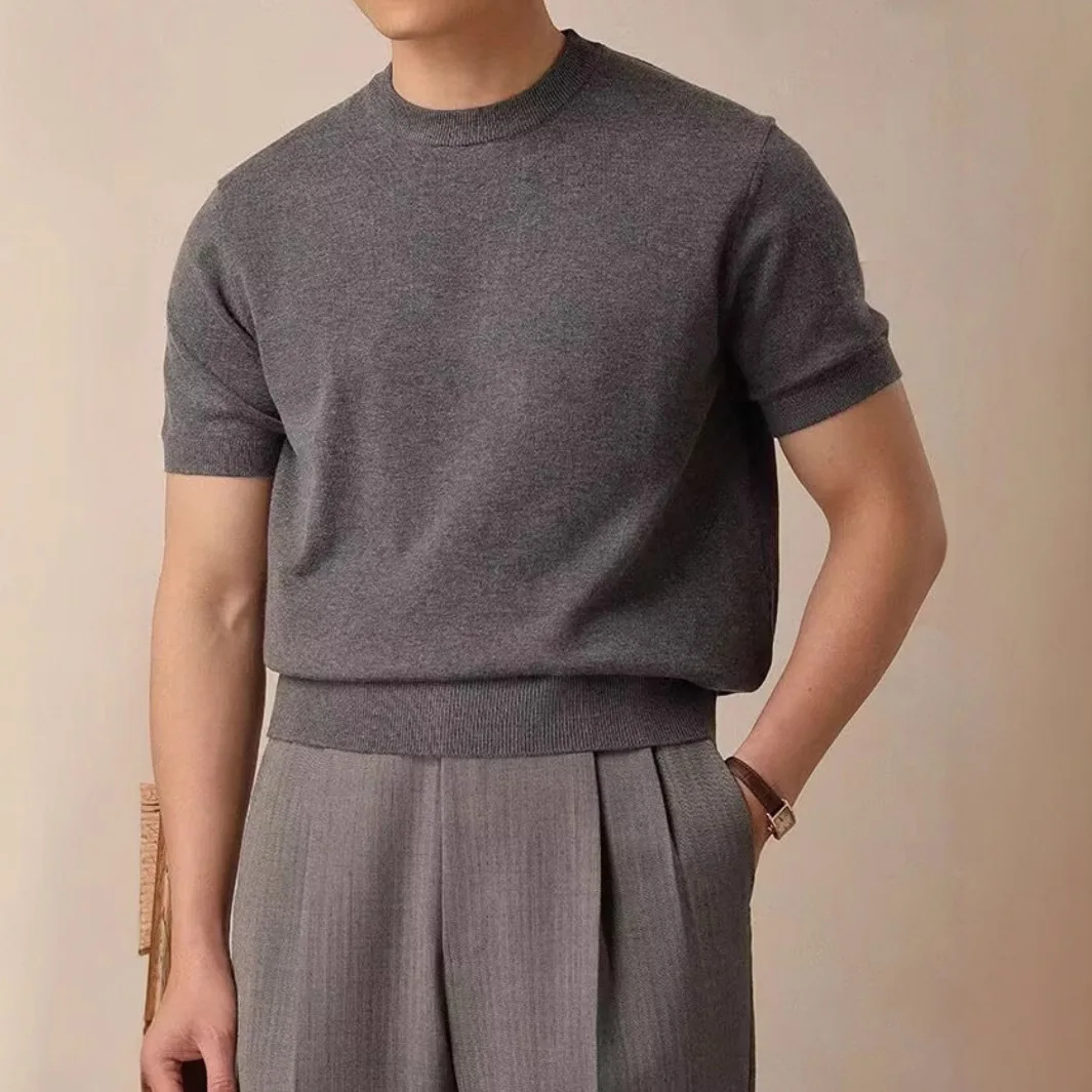 2026 Summer New Round Neck Short-sleeved T-shirt Men's Trend Knitted Ice Silk Bottoming Shirt Solid Color Casual
2026 Summer New Round Neck Short-sleeved T-shirt Men's Trend Knitted Ice Silk Bottoming Shirt Solid Color Casual