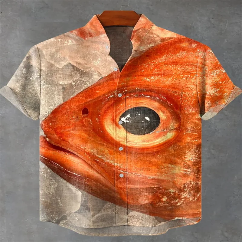 Men's Orange Fish Head 3D Print Casual Shirt Stand Collar Short Sleeve Summer Party Beach Tops
Men's Orange Fish Head 3D Print Casual Shirt Stand Collar Short Sleeve Summer Party Beach Tops