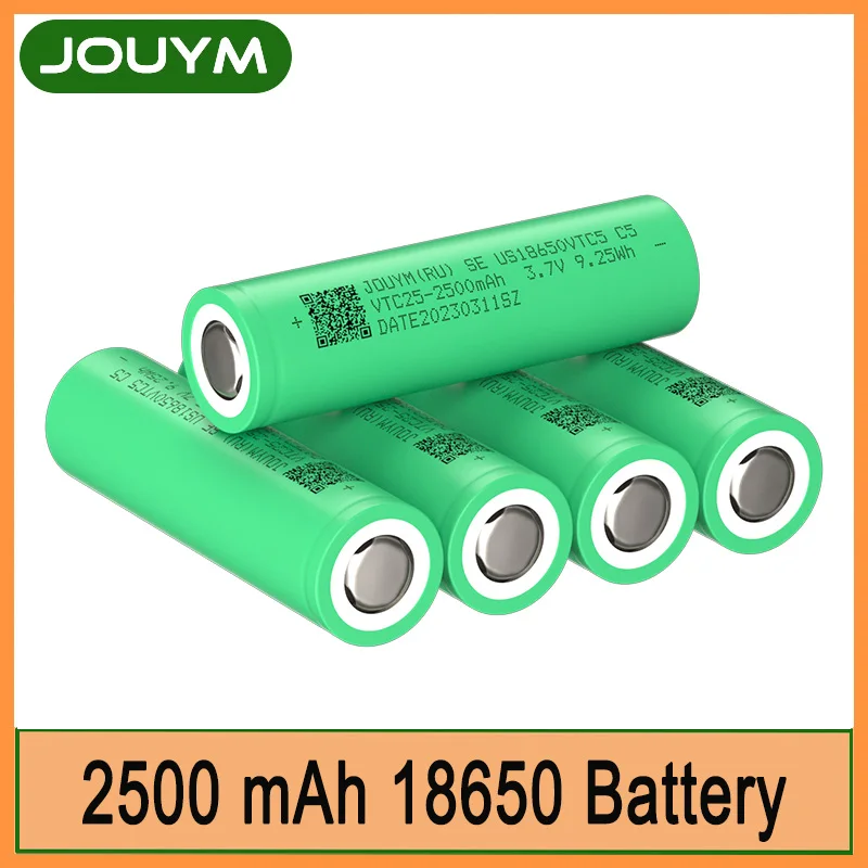 100% Original 18650 Battery 2500mAh 3.7V High Current 30A VTC25 C5 Lithium Rechargeable battery Screwdriver Power Cell
100% Original 18650 Battery 2500mAh 3.7V High Current 30A VTC25 C5 Lithium Rechargeable battery Screwdriver Power Cell