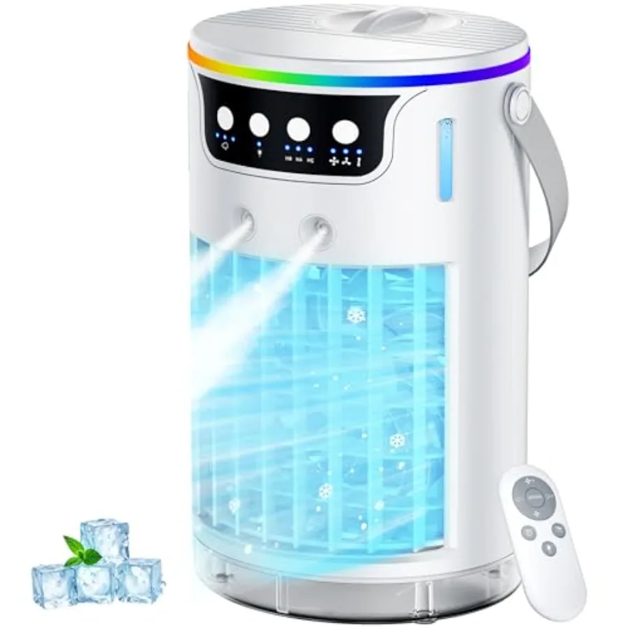 Portable Air Conditioners Desktop AC Unit with Water Ice Cooling Mist, Evaporative Air Cooler Mini Swamp Cooler for Bedroom Nig
Portable Air Conditioners Desktop AC Unit with Water Ice Cooling Mist, Evaporative Air Cooler Mini Swamp Cooler for Bedroom Nig