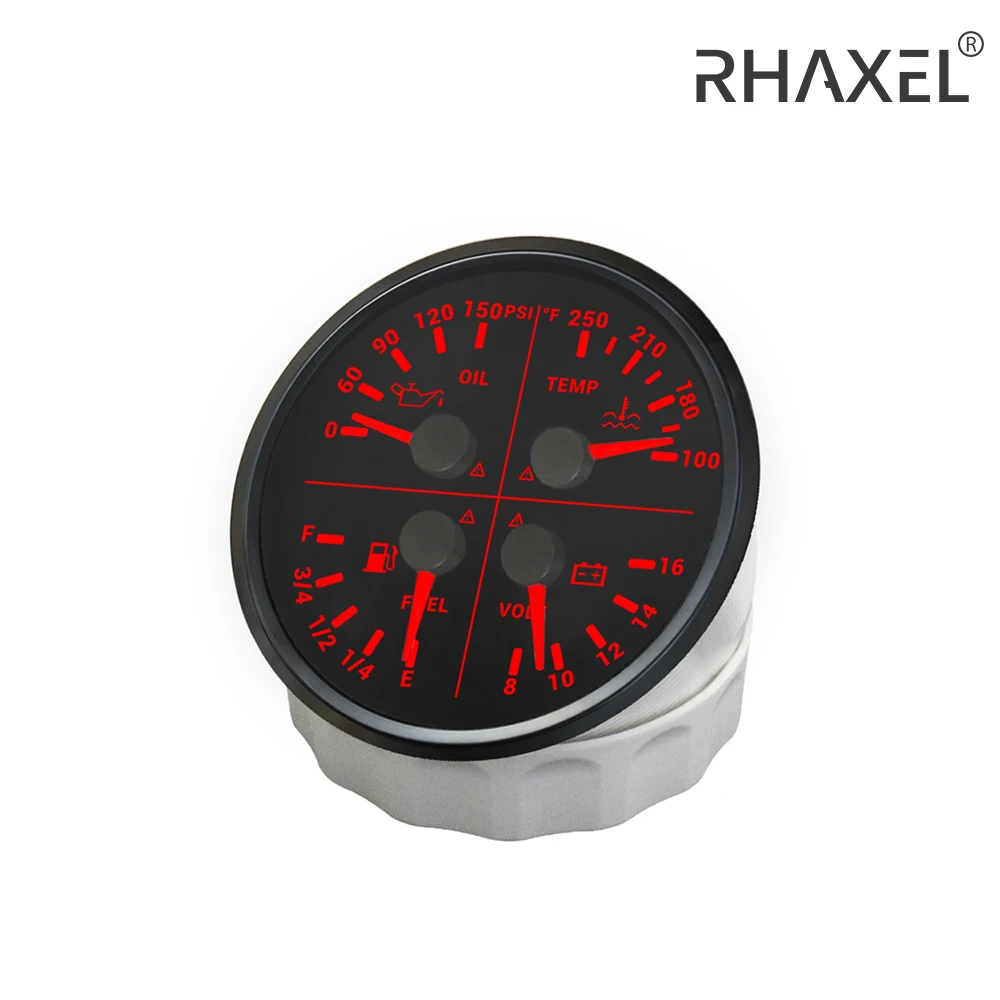 RHAXEL Car 110mm 4in1 Multi-Function Gauge Oil Pressure 10Bar 0-150PSI Water Temperature Fuel Level Voltmeter 12V with Alarm
RHAXEL Car 110mm 4in1 Multi-Function Gauge Oil Pressure 10Bar 0-150PSI Water Temperature Fuel Level Voltmeter 12V with Alarm