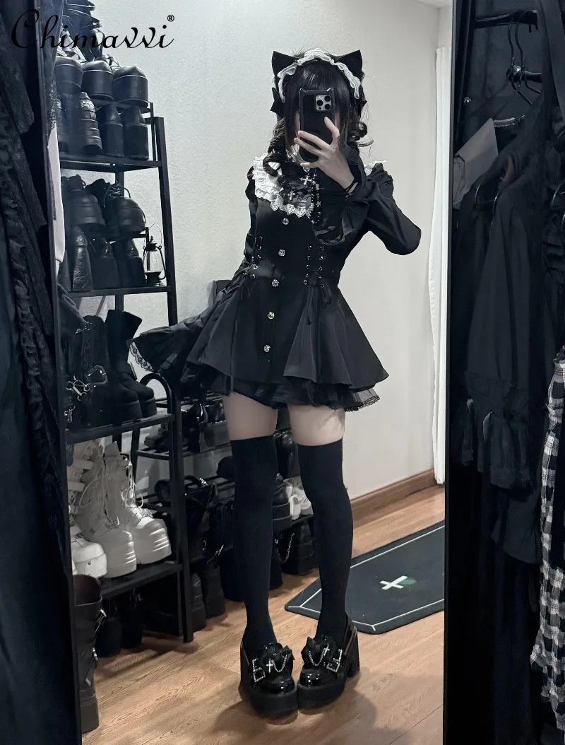 Lolita Dark Nun Lolita Gothic Lace Waist Dress Tops Shorts Spring and Summer New Japanese Style Subculture Lolita Two-piece Set
Lolita Dark Nun Lolita Gothic Lace Waist Dress Tops Shorts Spring and Summer New Japanese Style Subculture Lolita Two-piece Set