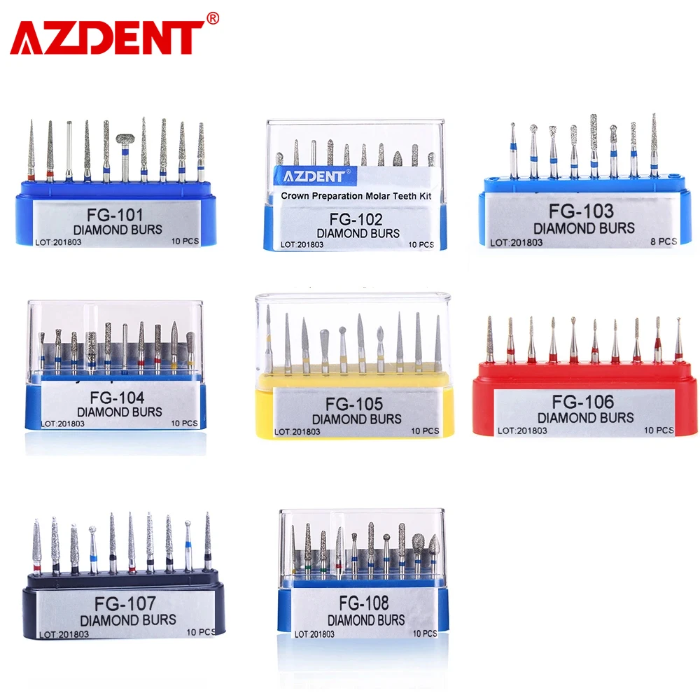 AZDENT Dental Diamond Burs Drill for High Speed Handpiece Dentist Burs FG Series Dia.1.6mm Dental Strawberries
AZDENT Dental Diamond Burs Drill for High Speed Handpiece Dentist Burs FG Series Dia.1.6mm Dental Strawberries