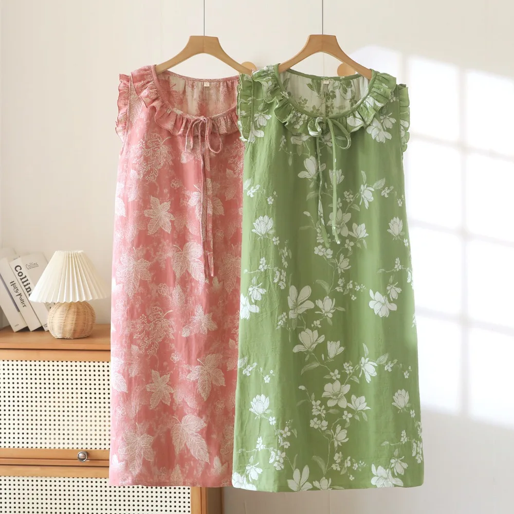 Floral Women's Nightie with Bra Thin Summer Sleeveless Nightgowns Woman Sleep Pure Cotton Pajamas Dress Night Wear for Ladies
Floral Women's Nightie with Bra Thin Summer Sleeveless Nightgowns Woman Sleep Pure Cotton Pajamas Dress Night Wear for Ladies