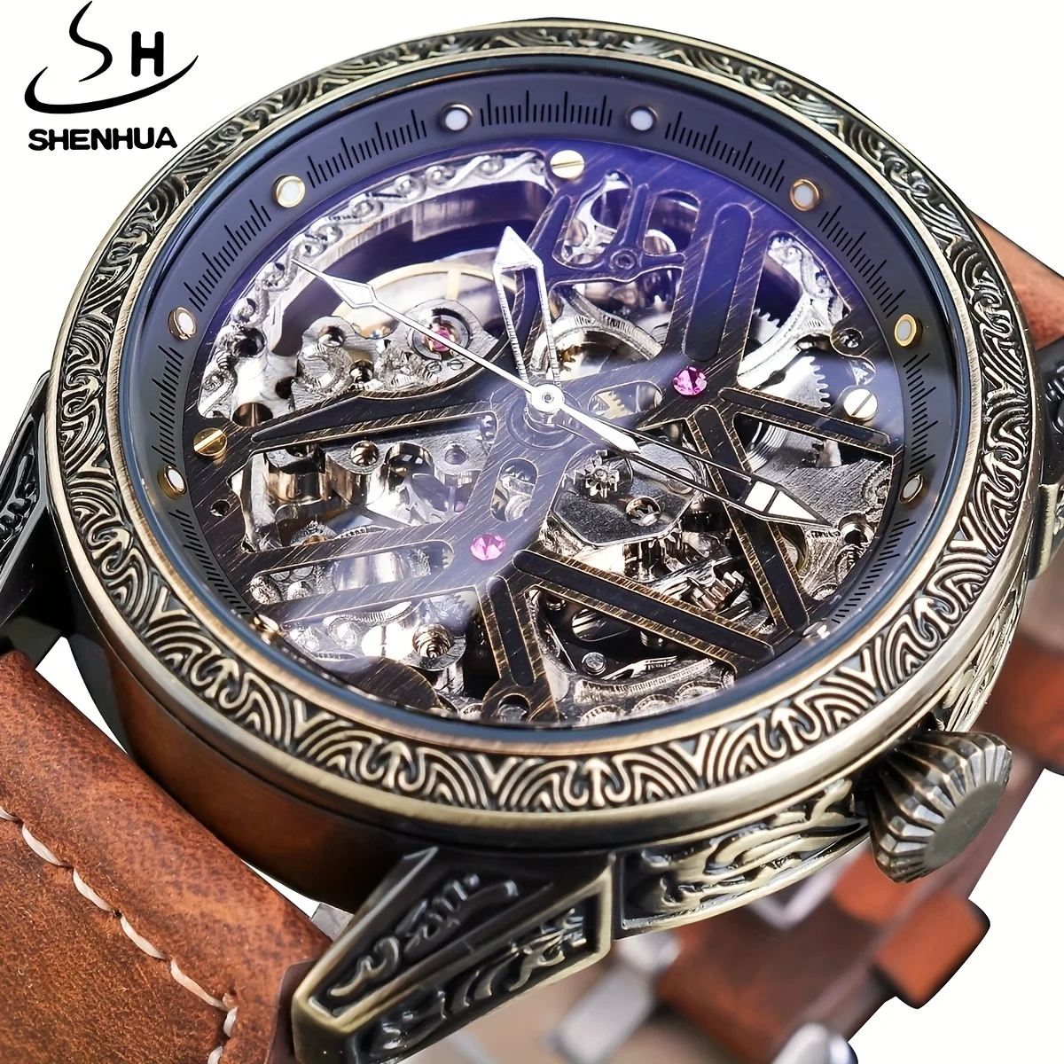 Vintage classic men's casual bronze automatic mechanical watch, deeply waterproof, suitable for holiday gift-giving
Vintage classic men's casual bronze automatic mechanical watch, deeply waterproof, suitable for holiday gift-giving