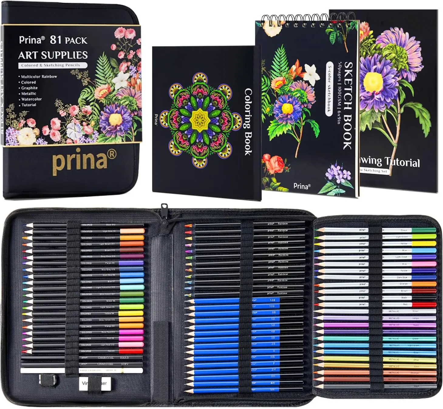81-Piece Art Drawing Set with Sketch Pencils, Watercolor & More for Adults Kids
81-Piece Art Drawing Set with Sketch Pencils, Watercolor & More for Adults Kids