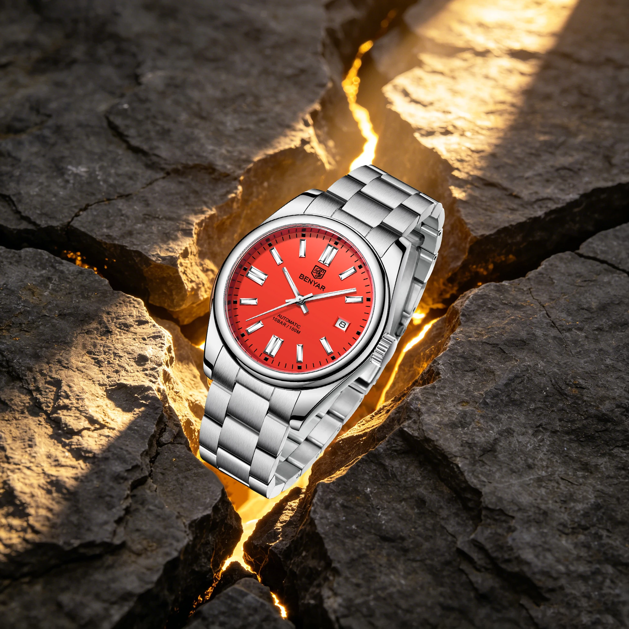 BENYAR Youthful Trendy Luxury Men Mechanical Watch Stainless Steel Sapphire Luminous Calendar 100m Dive Watch Avant-Garde Style
BENYAR Youthful Trendy Luxury Men Mechanical Watch Stainless Steel Sapphire Luminous Calendar 100m Dive Watch Avant-Garde Style