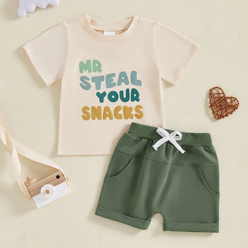 Fashion Baby Toddler Boy Clothes Set Letter Print Short Sleeve T-shirts Solid Elastic Waist Shorts 2 Piece Summer Outfits
Fashion Baby Toddler Boy Clothes Set Letter Print Short Sleeve T-shirts Solid Elastic Waist Shorts 2 Piece Summer Outfits