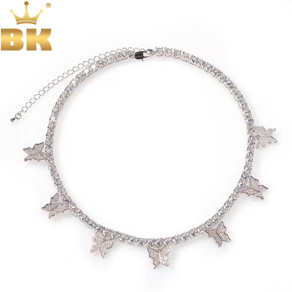 TBTK Necklaces For Women Butterfly Pink & Silver Color 5mm CZ Tennis Chain 1 Row 7 Pcs Butterfly Luxury Extension Chain
TBTK Necklaces For Women Butterfly Pink & Silver Color 5mm CZ Tennis Chain 1 Row 7 Pcs Butterfly Luxury Extension Chain
