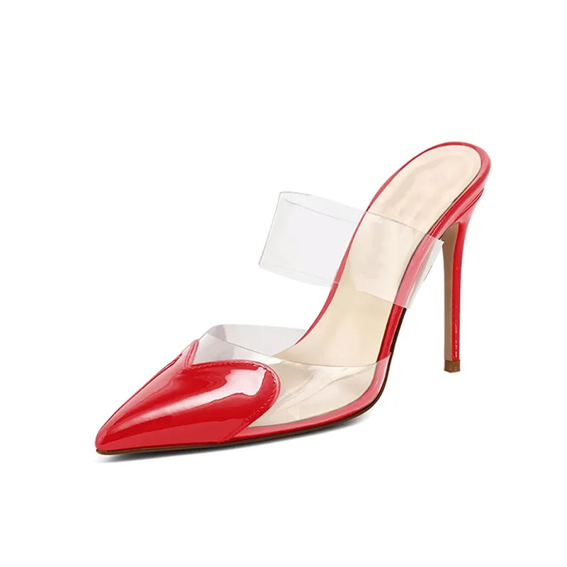 Arden Furtado Summer Peach heart Patent Leather Slippers PVC Mixed Colors Super high heel Baotou slippers Extra large size Mules
Arden Furtado Summer Peach heart Patent Leather Slippers PVC Mixed Colors Super high heel Baotou slippers Extra large size Mules