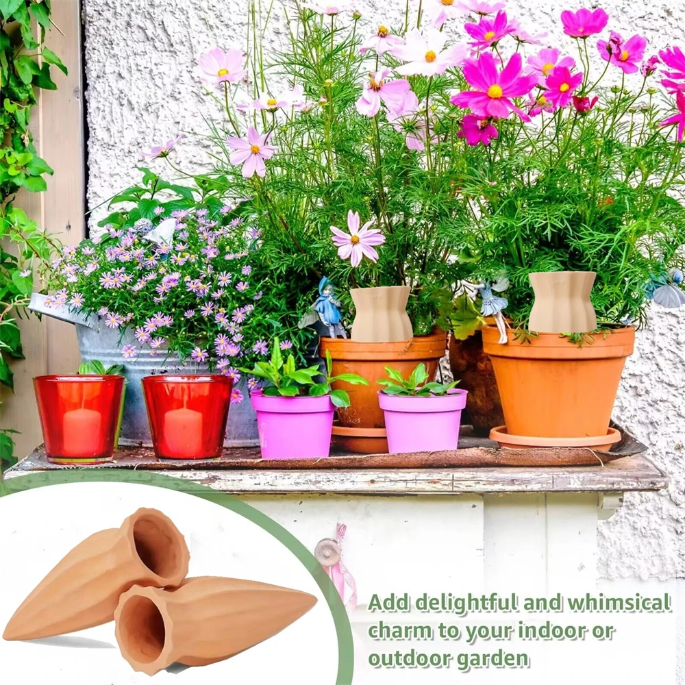5PCS Plant Self-Watering Stakes Terracotta Watering Device Clay Cone Shaped Auto-Water Irrigation System Dripper for out/Indoor
5PCS Plant Self-Watering Stakes Terracotta Watering Device Clay Cone Shaped Auto-Water Irrigation System Dripper for out/Indoor