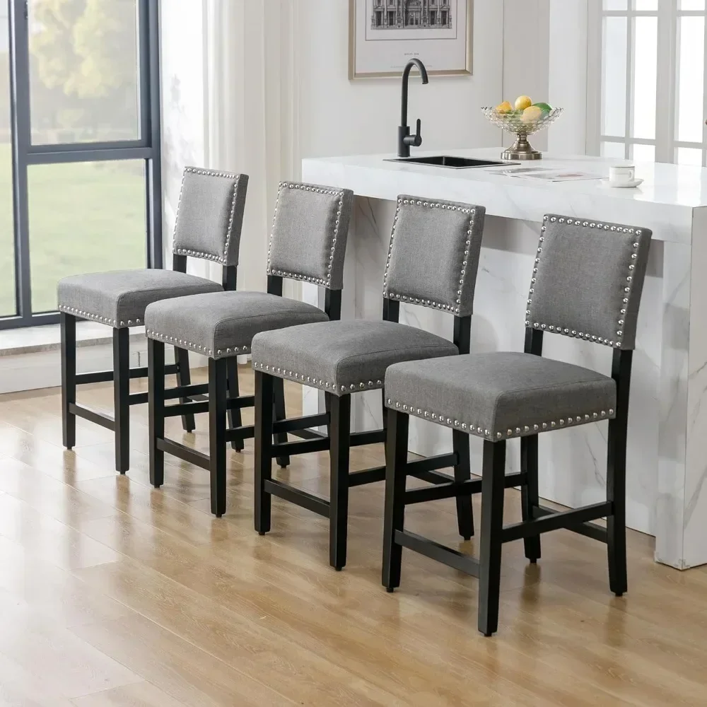24 inch Bar Stools Set of 4,Counter Height Stool,Fabric Upholstered Barstool with Back and Wood Leg,Armless Dining Chairs (Gray)
24 inch Bar Stools Set of 4,Counter Height Stool,Fabric Upholstered Barstool with Back and Wood Leg,Armless Dining Chairs (Gray)