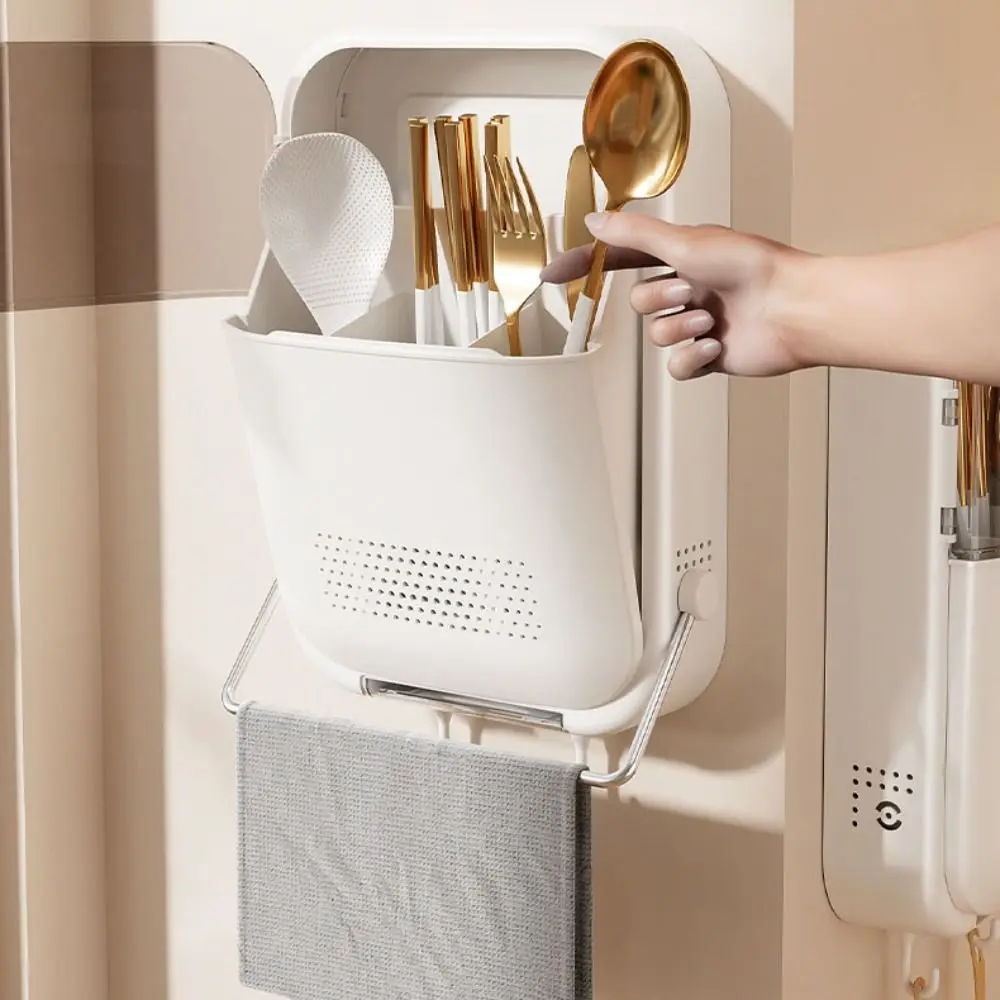 Настенный органайзер для столовых приборов с крышкой, без сверления, пылезащитный, с откидной крышкой, для хранения палочек для еды, с откидной крышкой и дренажными решетками
Настенный органайзер для столовых приборов с крышкой, без сверления, пылезащитный, с откидной крышкой, для хранения палочек для еды, с откидной крышкой и дренажными решетками
