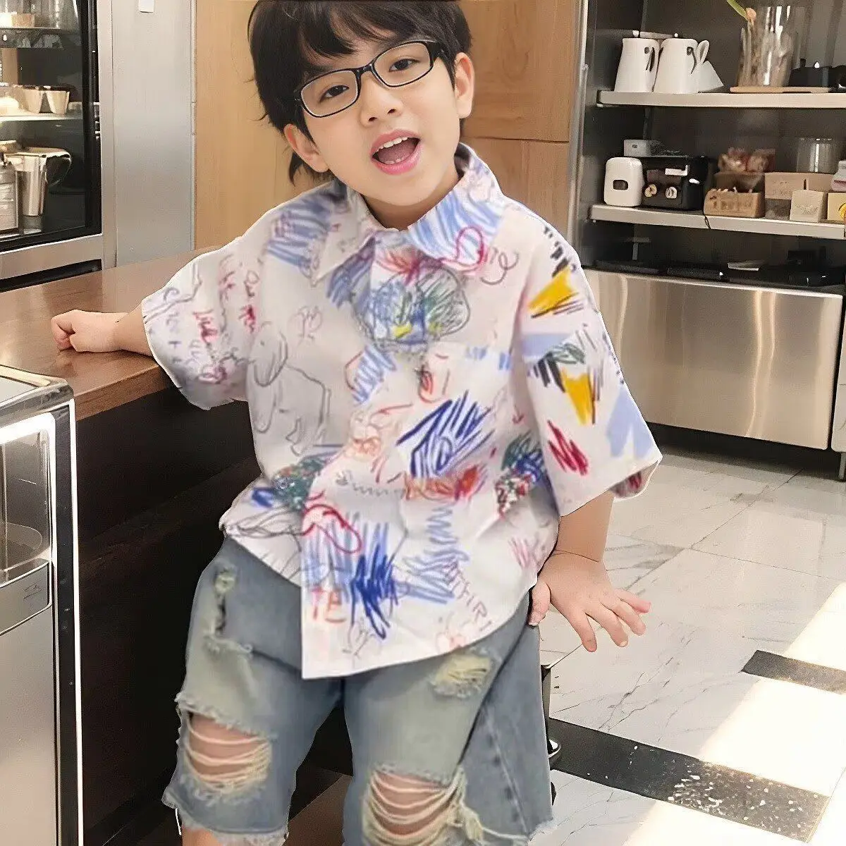 Boys Loose Fit Short Sleeve Shirt Spring Summer New Children's Top Sensation Casual Outerwear for Kids
Boys Loose Fit Short Sleeve Shirt Spring Summer New Children's Top Sensation Casual Outerwear for Kids