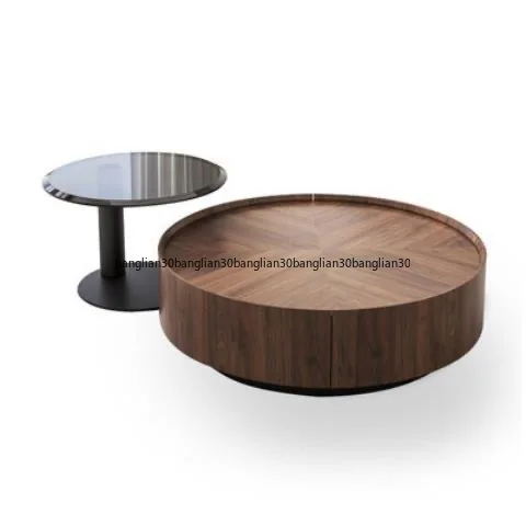 Solid Wood Combination Living Room Household Round Designer Light Modern Small Apartment Walnut Coffee Table
Solid Wood Combination Living Room Household Round Designer Light Modern Small Apartment Walnut Coffee Table
