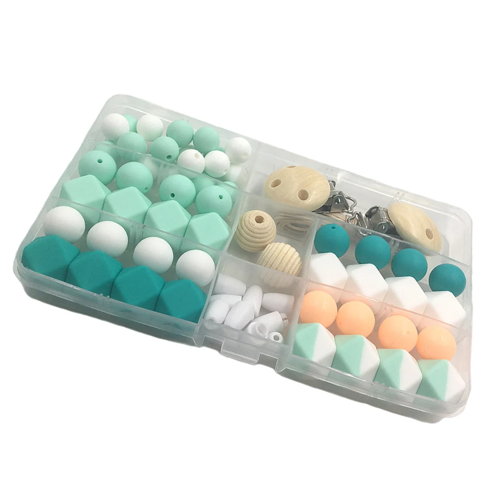 Cute Teether Set Baby Teething Toy Pendant DIY Silicone Bracelet Beads Chain Craft Storage Box Oral Stimulation Necklace
Cute Teether Set Baby Teething Toy Pendant DIY Silicone Bracelet Beads Chain Craft Storage Box Oral Stimulation Necklace