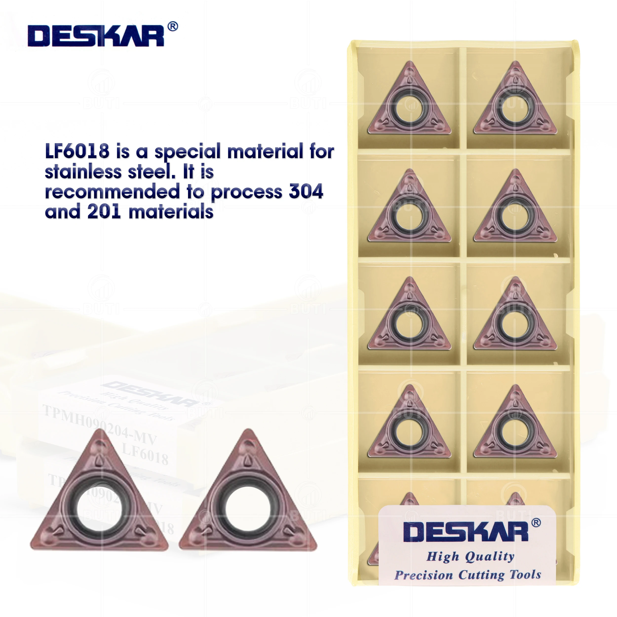 DESKAR 100% Original TPMH090204-MV LF6018 High Quality CNC Lathe Inner Bore Tools Carbide Inserts,For Stainless Steel Processing
DESKAR 100% Original TPMH090204-MV LF6018 High Quality CNC Lathe Inner Bore Tools Carbide Inserts,For Stainless Steel Processing