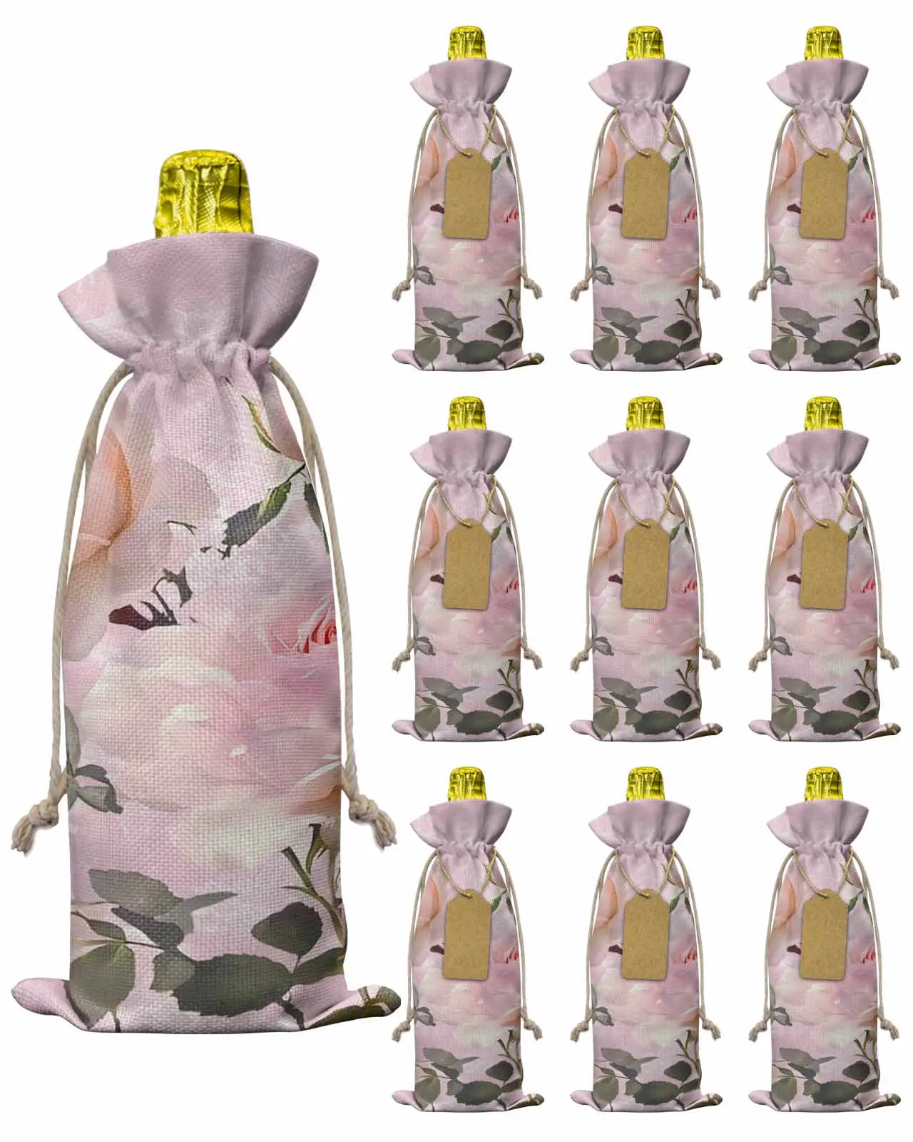 10pcs Wine Bottle Covers Nature Pink Rose Flower Wine Holder Carrier Packaging Bag Wedding Party Decor Gift
10pcs Wine Bottle Covers Nature Pink Rose Flower Wine Holder Carrier Packaging Bag Wedding Party Decor Gift